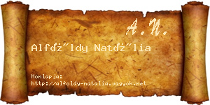 Alföldy Natália névjegykártya
